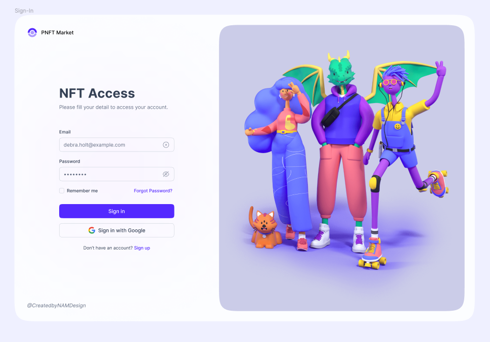 ავტორიზაციის გვერდის რესპონსიული დიზაინი